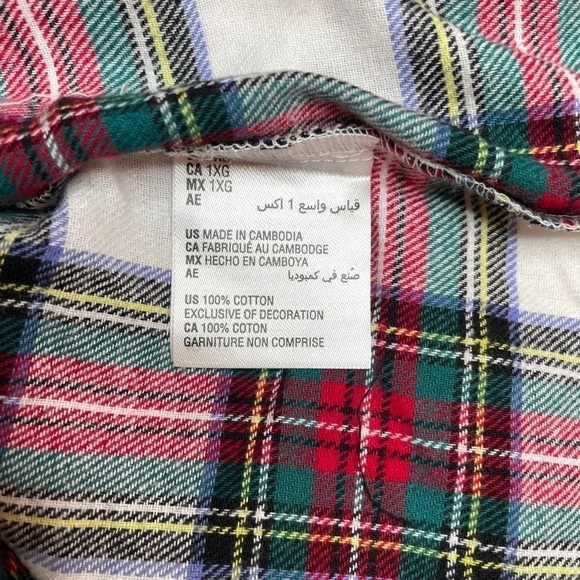 Macy’s Family PJs Men's Big & Tall Knit Pajama Top Stewart Plaid 1XB New - Picture 4 of 5